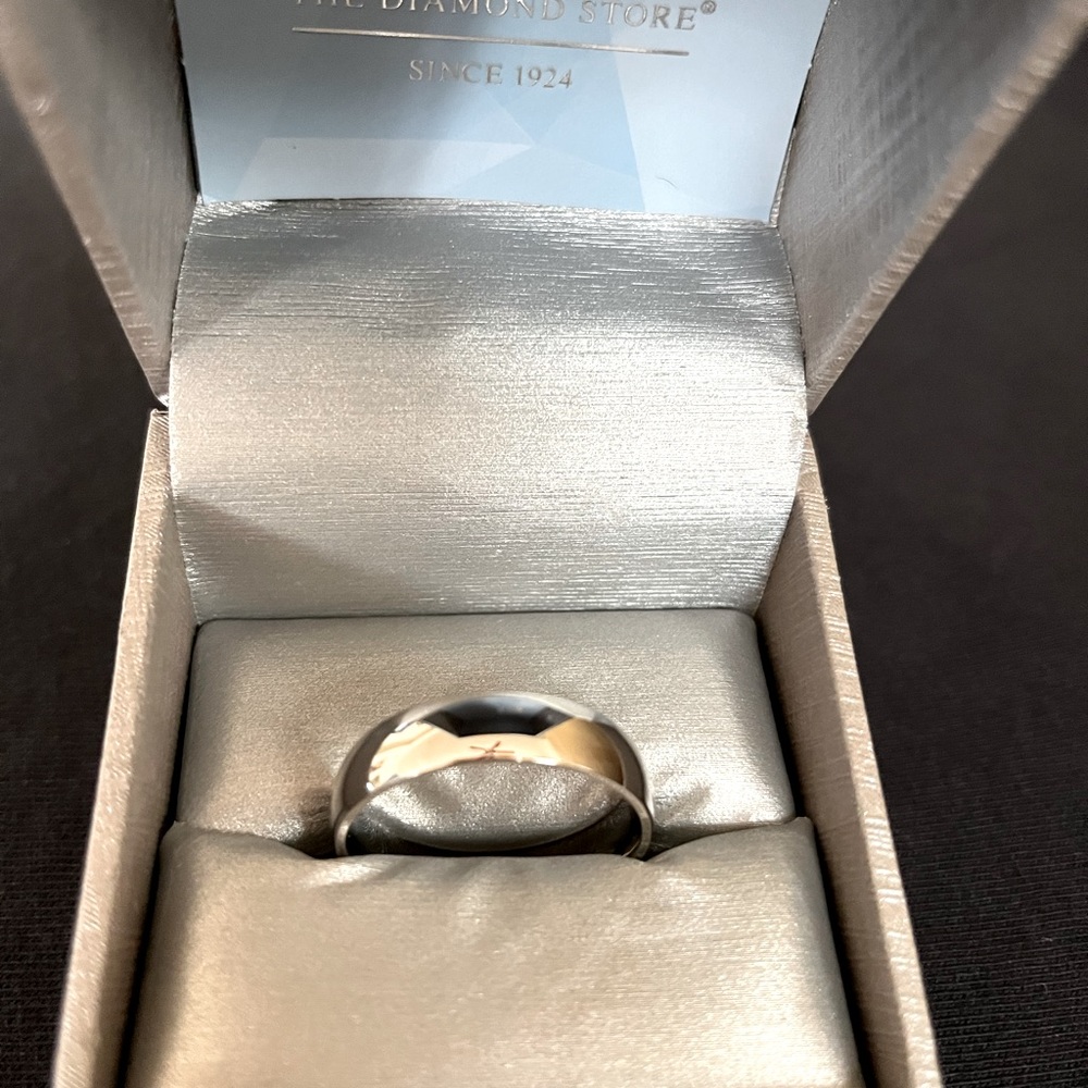 Men’s stainless steel wedding band, size 13